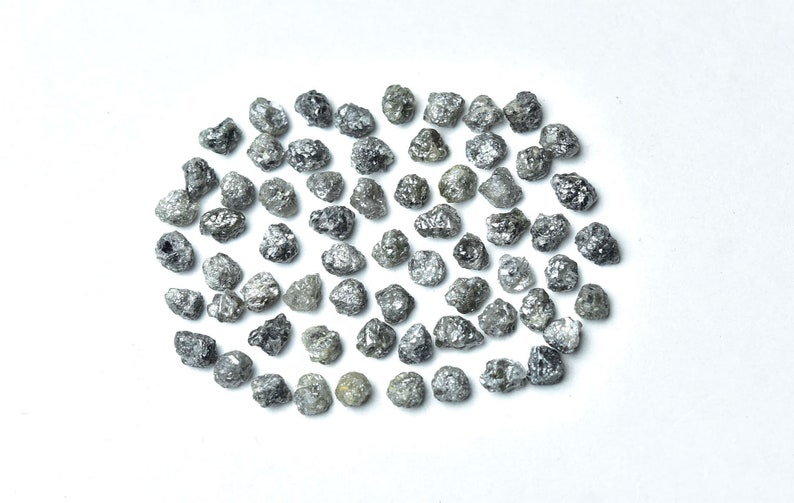 Natural Diamond Rough, Dark Gray Diamond, Natural Form Diamond, Raw Diamond, Jewelry Supplies, Precious Gems, Pack of 5 Pieces, 4.5 - 6 MM. image 5
