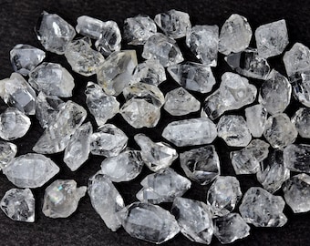 Natural Form Herkimer Diamond Quartz, Rough Gemstone Crystals, 10 Pieces,  Jewelry Making DIY Supplies, Wire Wrapped Stone, 5x8 - 7x13mm