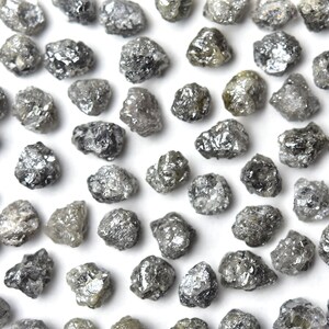 Natural Diamond Rough, Dark Gray Diamond, Natural Form Diamond, Raw Diamond, Jewelry Supplies, Precious Gems, Pack of 5 Pieces, 4.5 - 6 MM. image 2