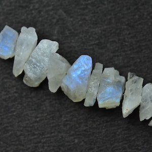 Rainbow Moonstone Beads, Natural Form Rough Gemstone, Pack of 10 Pcs, 1MM Drilled Rough, Jewelry Making, Earring Supplies, Size 10 - 18MM.
