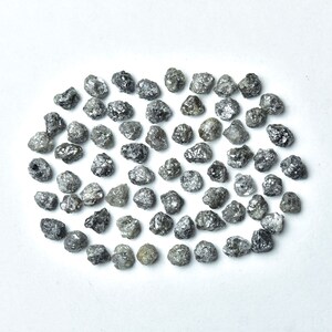 Natural Diamond Rough, Dark Gray Diamond, Natural Form Diamond, Raw Diamond, Jewelry Supplies, Precious Gems, Pack of 5 Pieces, 4.5 - 6 MM. image 3