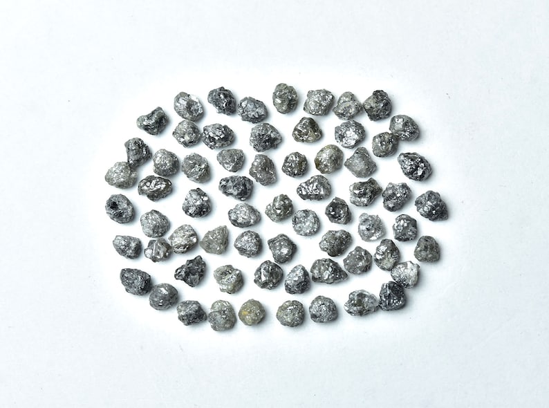 Natural Diamond Rough, Dark Gray Diamond, Natural Form Diamond, Raw Diamond, Jewelry Supplies, Precious Gems, Pack of 5 Pieces, 4.5 - 6 MM. image 3