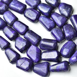 Lapis Lazuli Smooth Nuggets, Semi Precious Blue Stone Tumble Beads, Jewelry Making Supplies, Gems Strand, 8&quot; strand, 18 - 24 MM.
