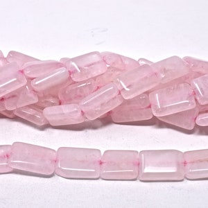 Rose Quartz Cushion Gemstone Beads, Smooth Pink Semiprecious Gems, Jewelry Making, Necklace Supplies, 13mm, 13" Strand