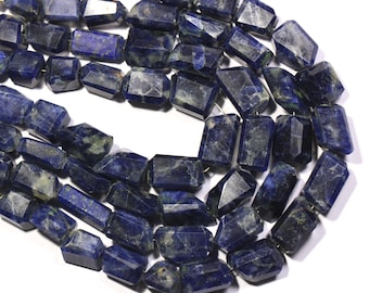 Sodalite Faceted Nuggets,Blue Gemstone Beads,Bead Strand, Natural Sodalite Gemstone,Jewelry Making,9mm-14mm Nuggets,7"Strand.