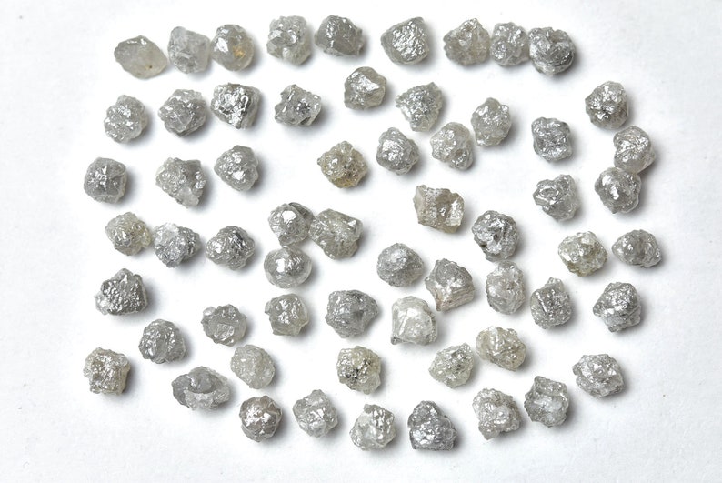 Natural Diamond Rough for Jewelry, Gray, Natural form Diamond, Uncut Diamond, Jewelry Making, Precious Gems, Pack of 4 Pieces, 3.8 4.5 MM image 2