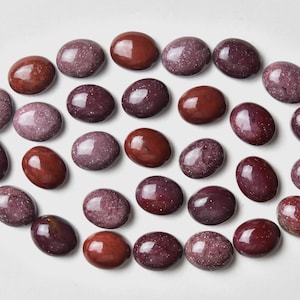 8x10 MM, Red Jasper Oval Cabochons, Smooth Gemstone Cabs , Pack of 3 Pieces, Jewelry Supplies for Rings, Earrings, Jewelry Making.