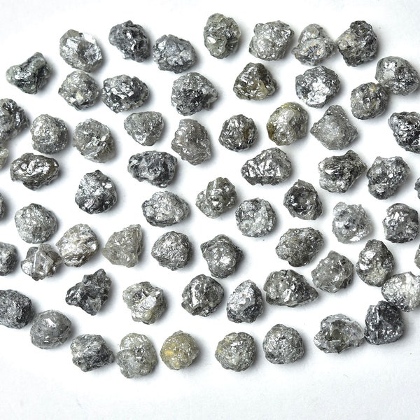 Natural Diamond Rough, Dark Gray Diamond, Natural Form Diamond, Raw Diamond, Jewelry Supplies, Precious Gems, Pack of 5 Pieces, 4.5 - 6 MM.