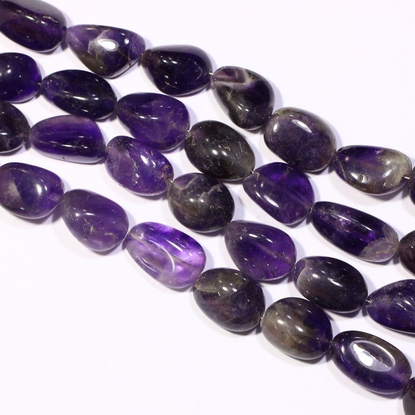 Chevrolet Amethyst Smooth Nuggets,Natural Cobalt Gemstone,Jewelry Making,14 inches,Size 13-22mm,Necklace Supplies,Tumble Strand.