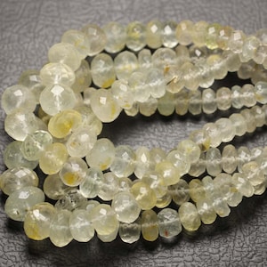 Natural Topaz Faceted Rondelles,Genuine Semiprecious Gemstone,Necklace Supplies,Jewelry Making,8 inches,Size 6-12mm.