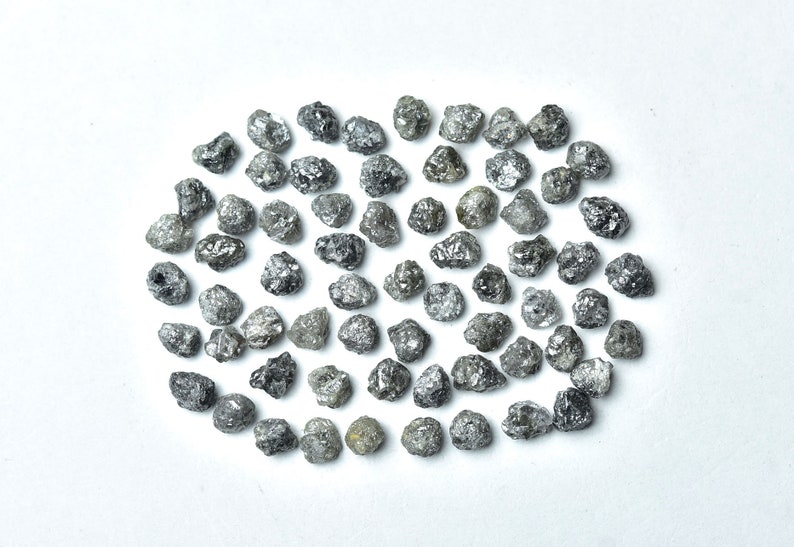 Natural Diamond Rough, Dark Gray Diamond, Natural Form Diamond, Raw Diamond, Jewelry Supplies, Precious Gems, Pack of 5 Pieces, 4.5 - 6 MM. image 4