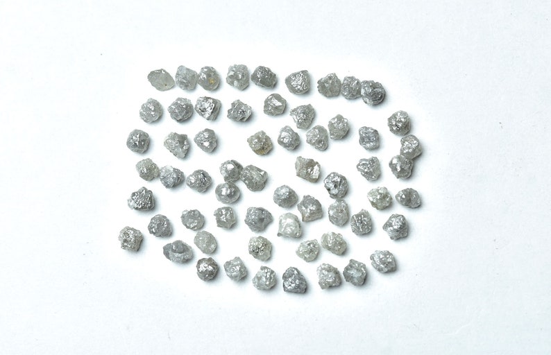 Natural Diamond Rough for Jewelry, Gray, Natural form Diamond, Uncut Diamond, Jewelry Making, Precious Gems, Pack of 4 Pieces, 3.8 4.5 MM image 3