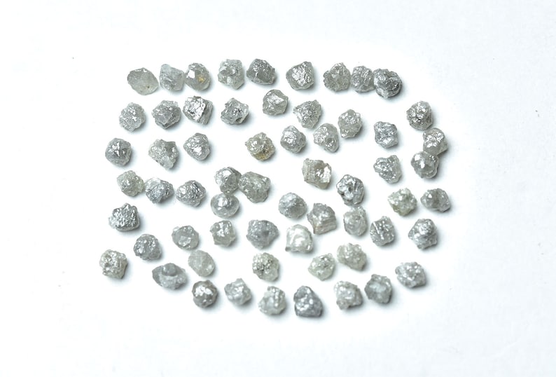 Natural Diamond Rough for Jewelry, Gray, Natural form Diamond, Uncut Diamond, Jewelry Making, Precious Gems, Pack of 4 Pieces, 3.8 4.5 MM image 5