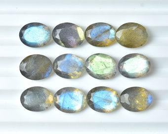 7X9 MM, Labradorite oval Cutstone Faceted Stone, AAA grade Flashy Stone, Pack of 3 Pieces, Jewelry Supplies, Jewelry making Gemstone.