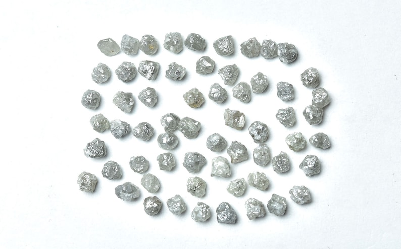 Natural Diamond Rough for Jewelry, Gray, Natural form Diamond, Uncut Diamond, Jewelry Making, Precious Gems, Pack of 4 Pieces, 3.8 4.5 MM image 4