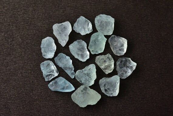 Aquamarine Rough Crystal, Natural Form Gemstone, Pack of 5 Pieces, Wire Wrapped Stone, Size 14 - 16MM, Jewelry Making, Ring Pendant supplies