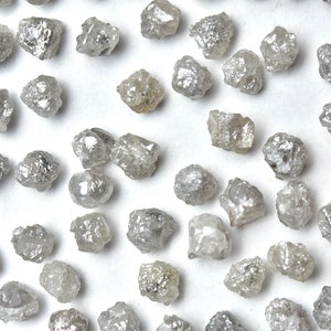 Natural Diamond Rough for Jewelry, Gray, Natural form Diamond, Uncut Diamond, Jewelry Making, Precious Gems,  Pack of 4 Pieces, 3.8 - 4.5 MM