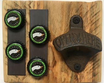 DIY Craft Kit - Small Wall Mounted Bottle Opener with Magnetic Cap Holder