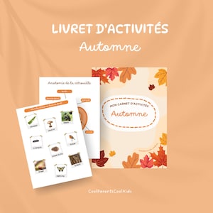 PDF autunnale, libro di attività educative per bambini da stampare, ispirazione Montessori