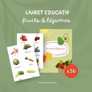 PDF fruits et légumes, livre d’activités éducatif pour enfants à imprimer, inspiration Montessori