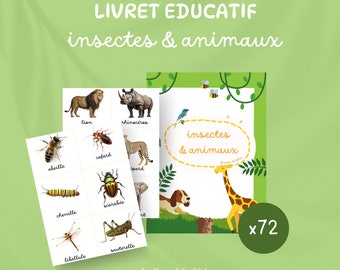 PDF insectes et animaux, livre d’activités éducatif pour enfants à imprimer, inspiration Montessori