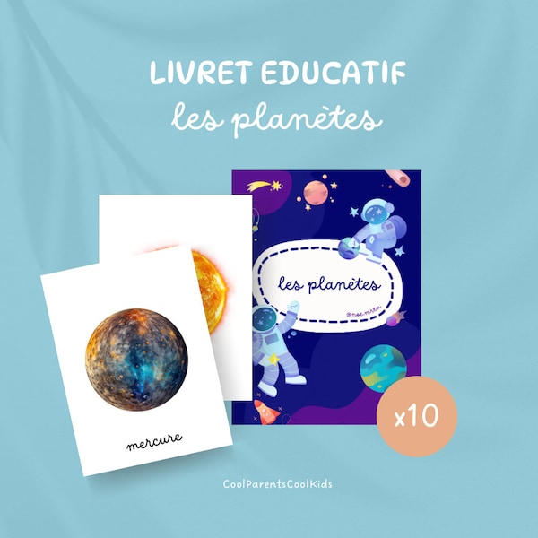 PDF planètes, livre d’activités éducatif pour enfants, inspiration Montessori