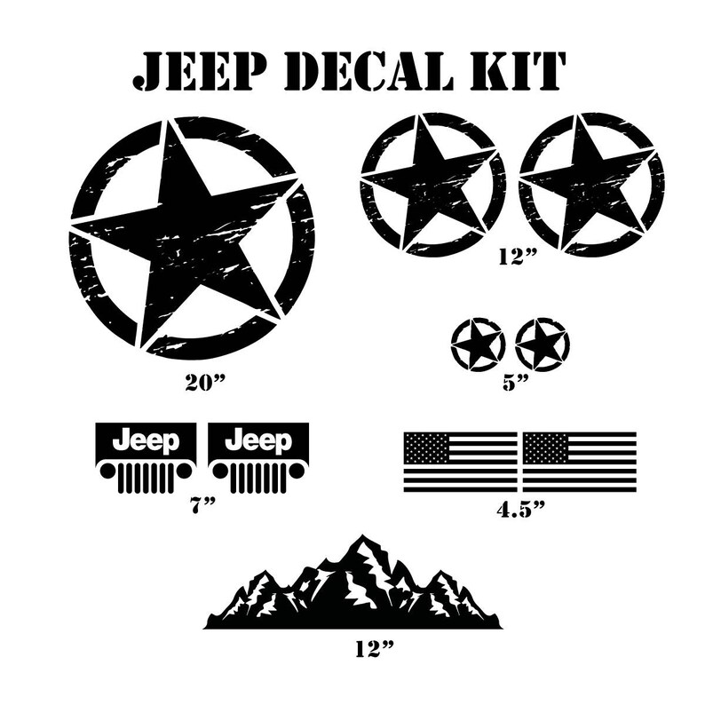 JEEP LOGO DECALS STICKERS SET NEW 20