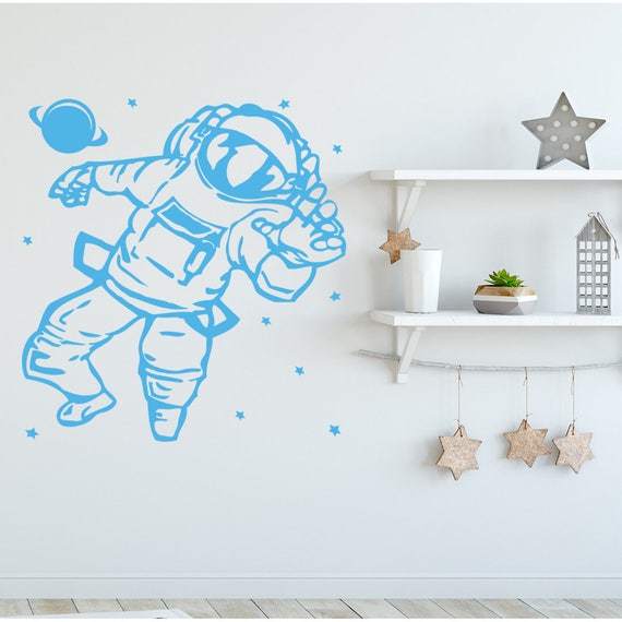 Space Decals Nursery Wall Sticker Wall Stickers For Kids Removable Decals Wall Stickers Wall Decor Bedroom Stickers Astronaut Decal