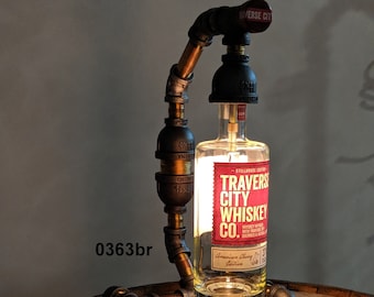 Bottle Lamp; Bar Lamp; Table Lamp; Desk Lamp; Industrial Pipe Lamp; Accent Lamp; Lighting; Man Cave; She Shed