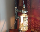 Traverse City Whiskey Company Bourbon Bottle Lamp Bar Lamp Table Lamp Desk Lamp Industrial Pipe Lamp Accent Lamp