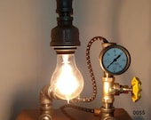 Industrial Pipe Lamp, Gauged Pipe Lamp, Gauge Lamp, Pipe Lamp, Desk Lamp, Table Lamp