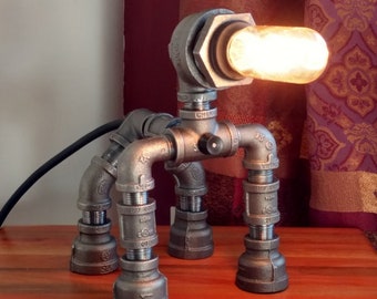 Industrial Pipe Lamp, Desk Lamp, Table Lamp, Robot Lamp, PipePooch