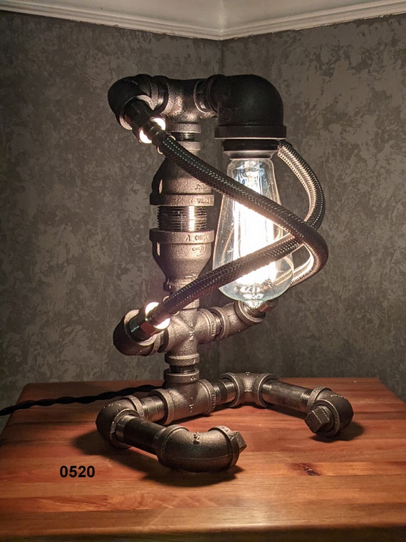 Industrial Pipe Lamp, Edison Lamp, Table Lamp, Desk Lamp, Accent Lamp,  Dimmable Lamp, Touch Lamp 