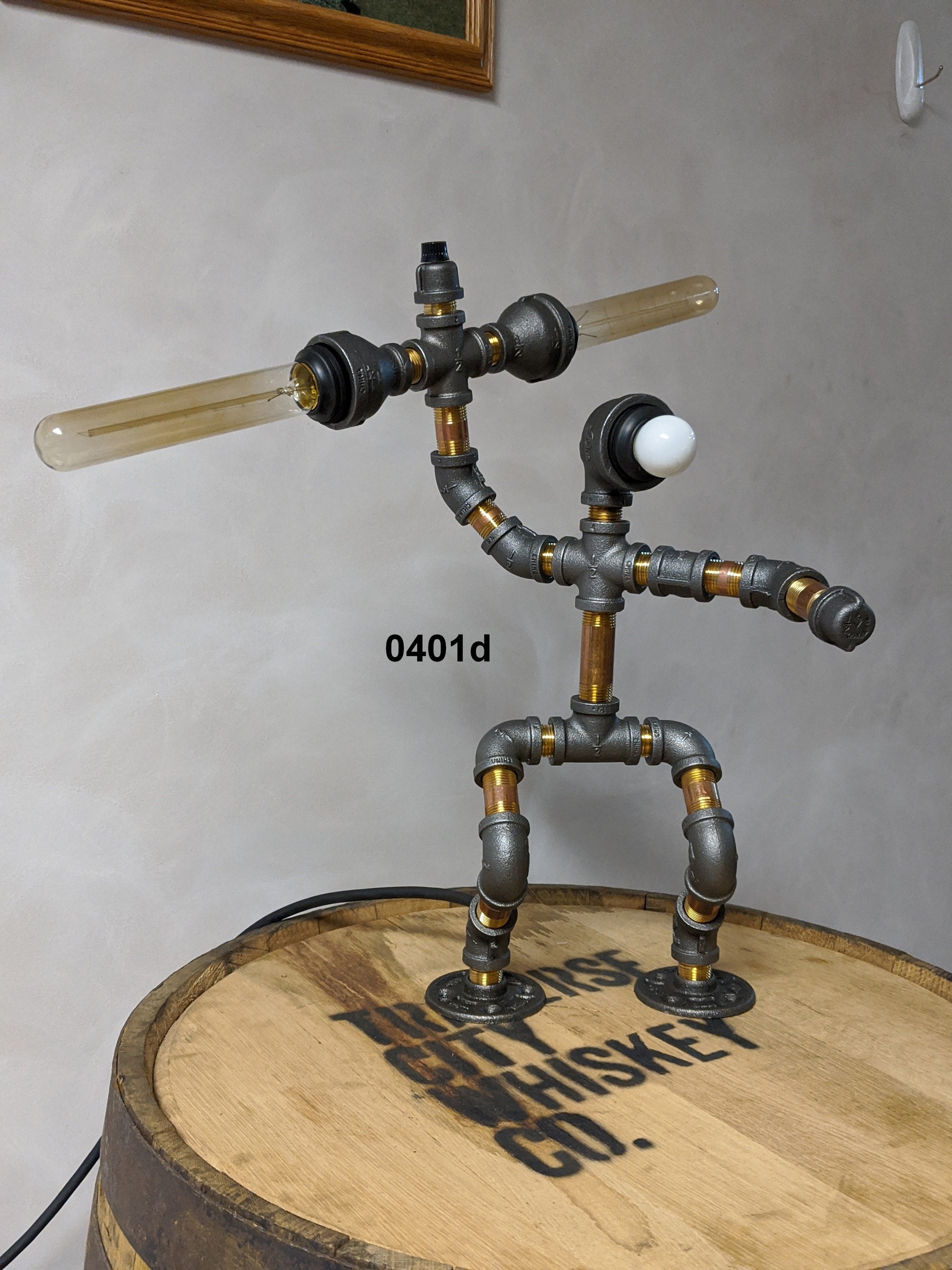 Industrial Pipe Lamp Robot Lamp Pipeman Desk Lamp Table Lamp