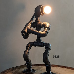 Industrial Pipe Lamp Robot Lamp Pipeman Desk Lamp Table Lamp