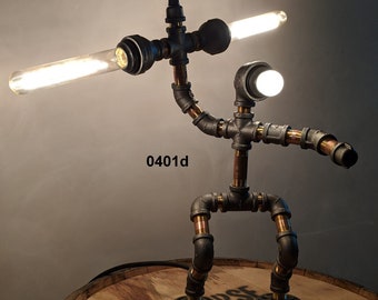 Industrial Pipe Lamp; Robot Lamp; PipeMan, Desk Lamp, Table Lamp; Pipe Lamp; Star Wars; Jedi; Light Saber