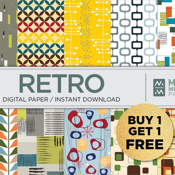 Mid Century Modern Wallpaper Etsy