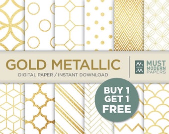 Gold Foil Digital Paper, Metallic Gold Digital Paper, Gold Paper, Gold Backgrounds, Gold Scrapbook Paper, Gold Foil Instant Download