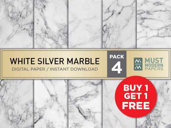 Silver White Marble Digital Paper, Silver marble paper, Silver paper, Marble backgrounds, Stone paper, Silver marble, Marble prints