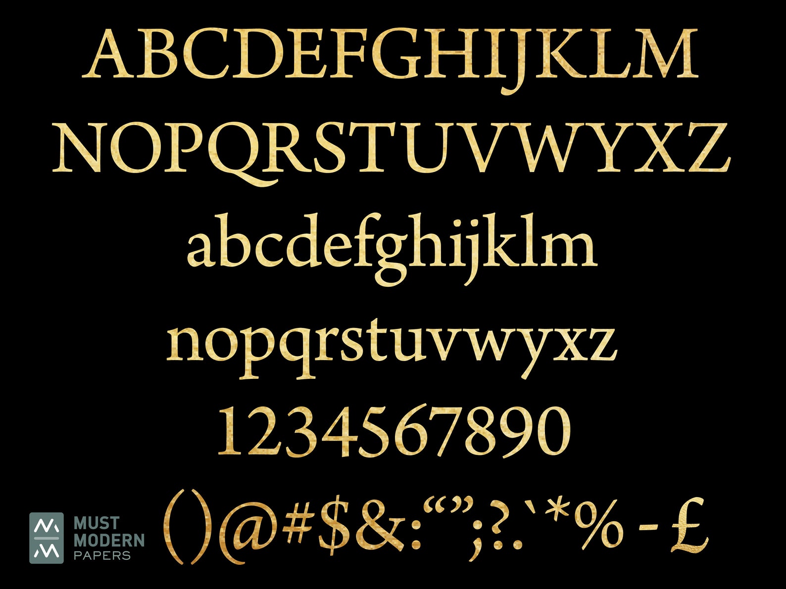 Klassische Goldfolie Alphabet Gold Clipart Gold Font | Etsy