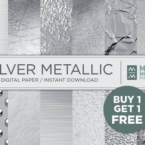 Silber grau Folie Papier, Metallic Silber-Digital-Papier, Silberpapier, Hintergründe Silber, Silber Scrapbook Papier, sofortiger Download