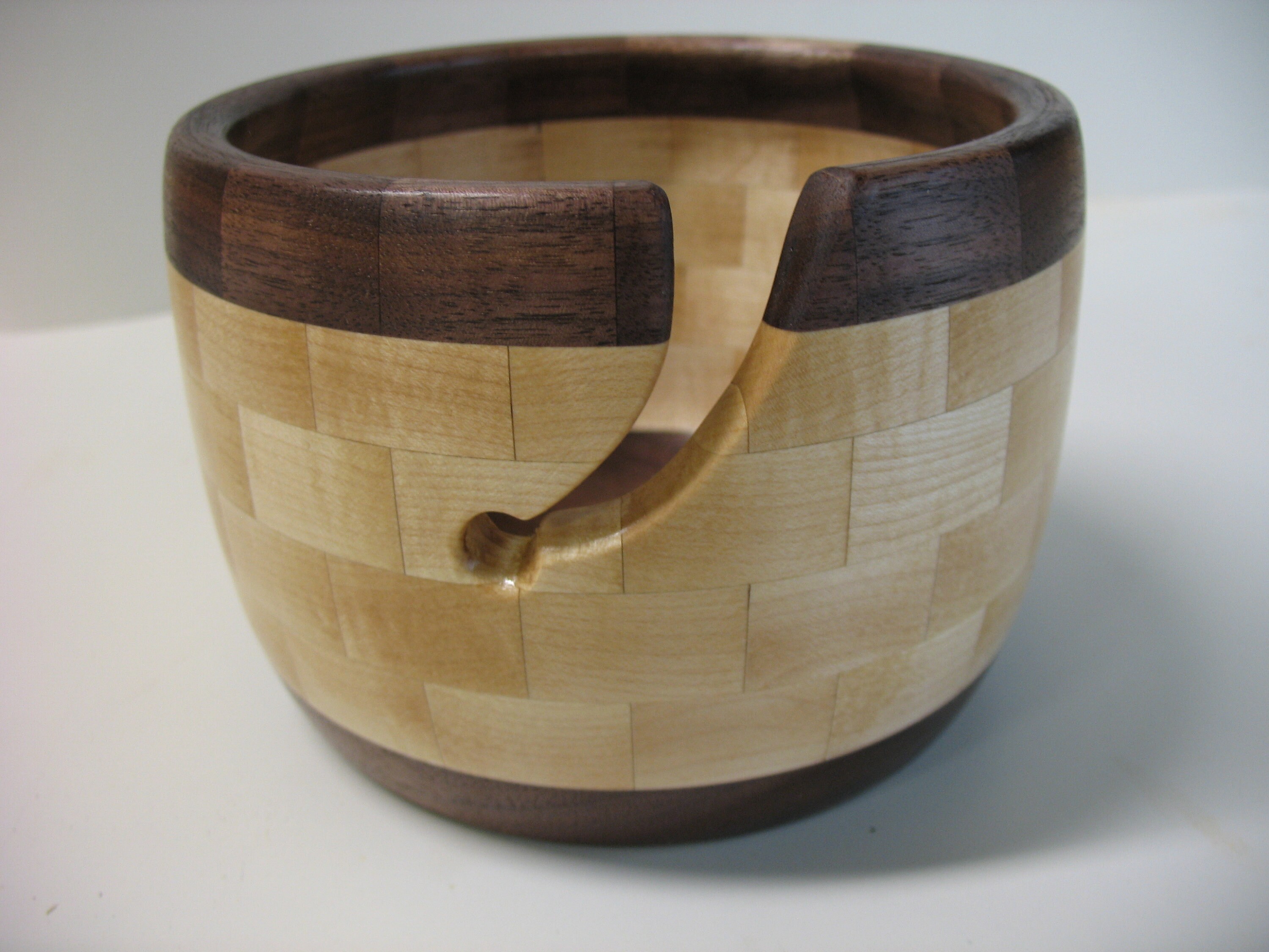 Beautiful hand turned segmented yarn bowl knitting bowl Etsy