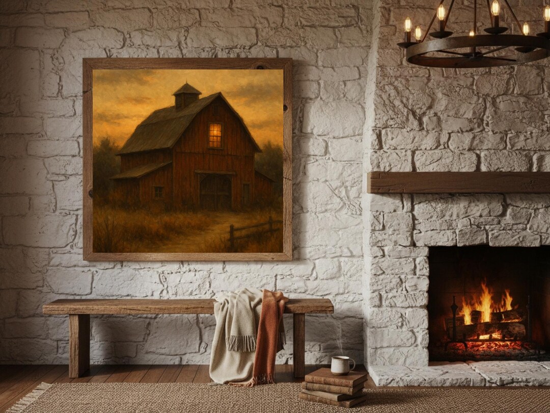 Rustic Barn Wall Art | Old Red Barn Print | Country Cabin Decor ...