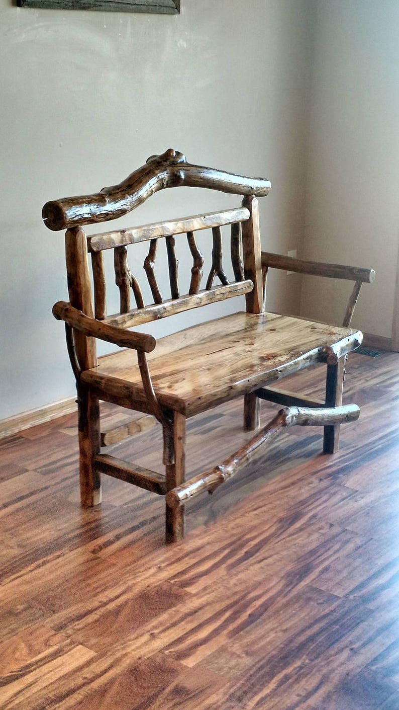 Bench Rustic Bench Log Bench Entryway Bench Sunroom Bench Etsy