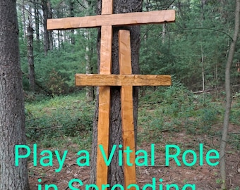 Wood Cross / Hand Crafted/ Large Wooden Cross / Your Purchase Helps Support Project Bible Runners