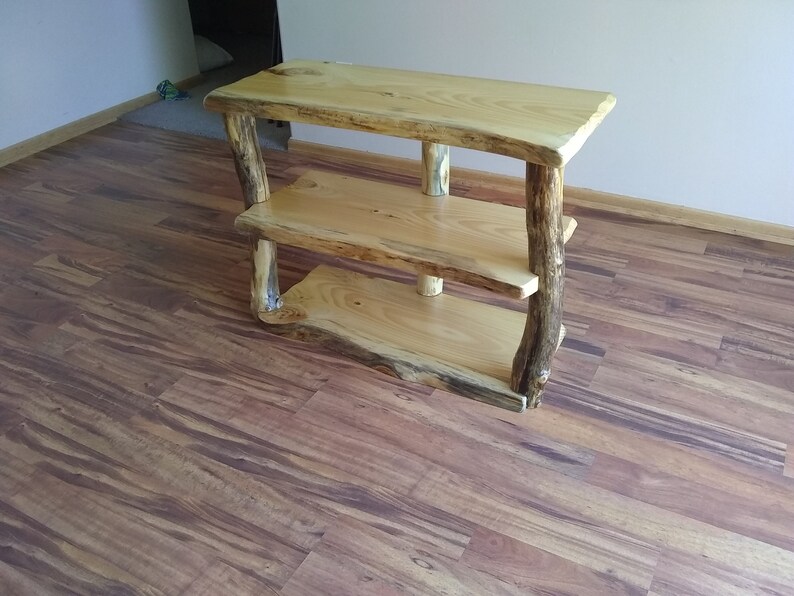 Rustic entertainment center live edge shelves live edge TV Etsy