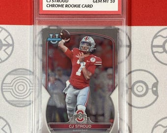 Graded 10 2022 Bowman University Chrome - 100 C.J. Stroud (RC) Rookie Texans