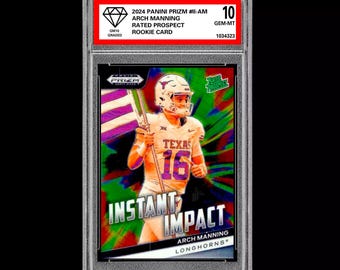 Graded 10 Arch Manning 2024 Panini Prizm Draft Picks II-AM Einschulungskarte