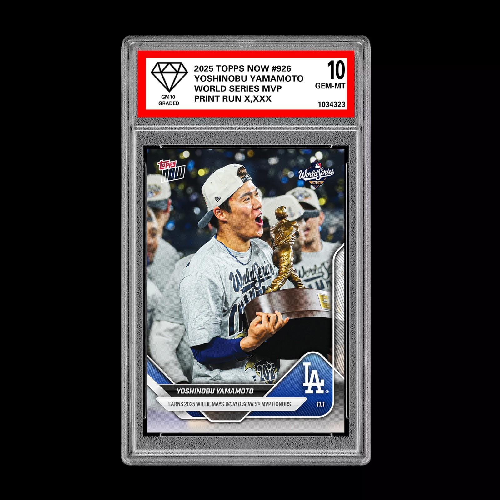 グレード10 山本由伸 ワールドシリーズMVP 2025 MLB Topps Now 926 
