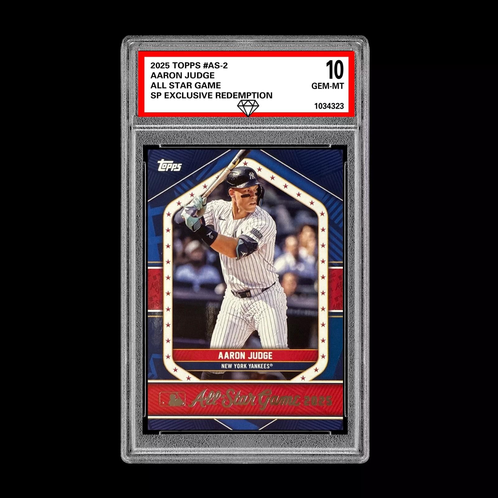 Graded 10 Aaron Judge 2025 Topps AS-2 All Star Game SP Exclusive 